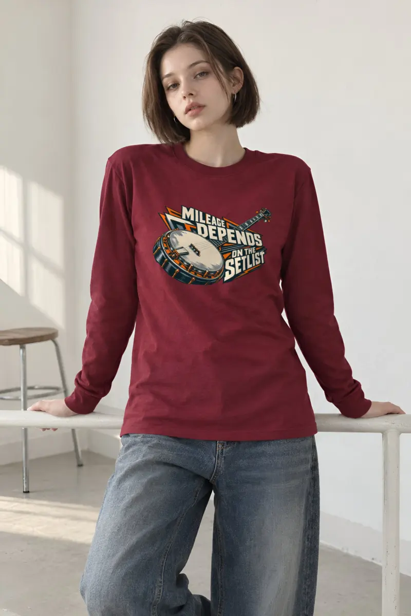 “Mileage Depends on the Setlist” Unisex Longsleeve T-shirt