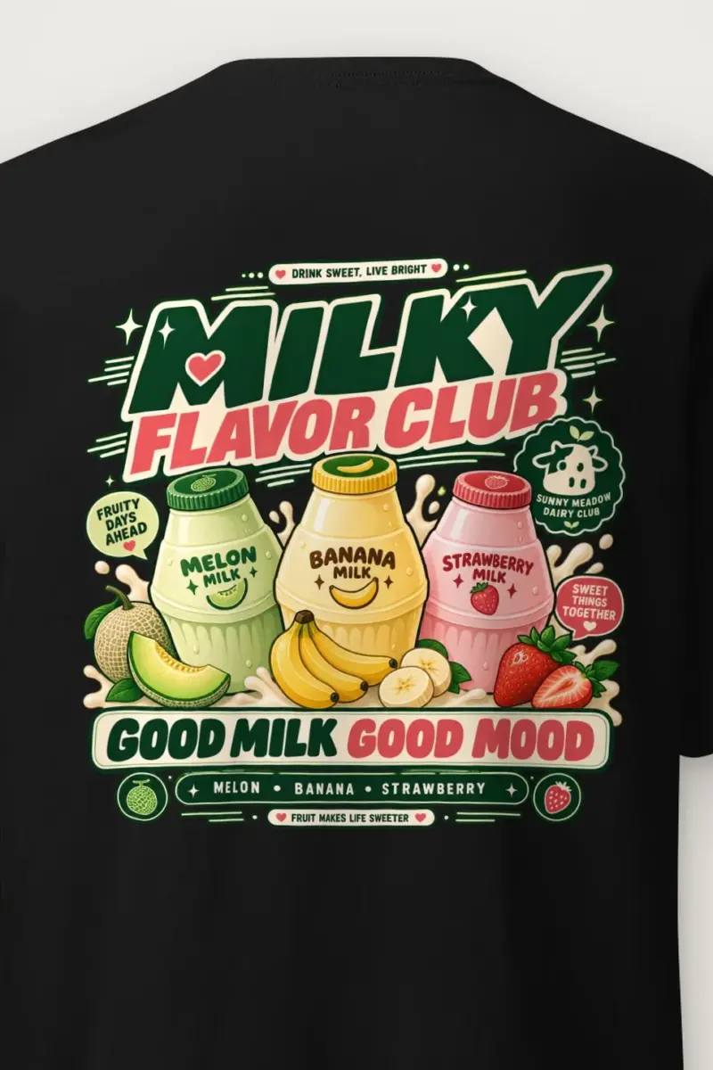 "Milky Flavor Club" Heavyweight Unisex Crewneck T-shirt