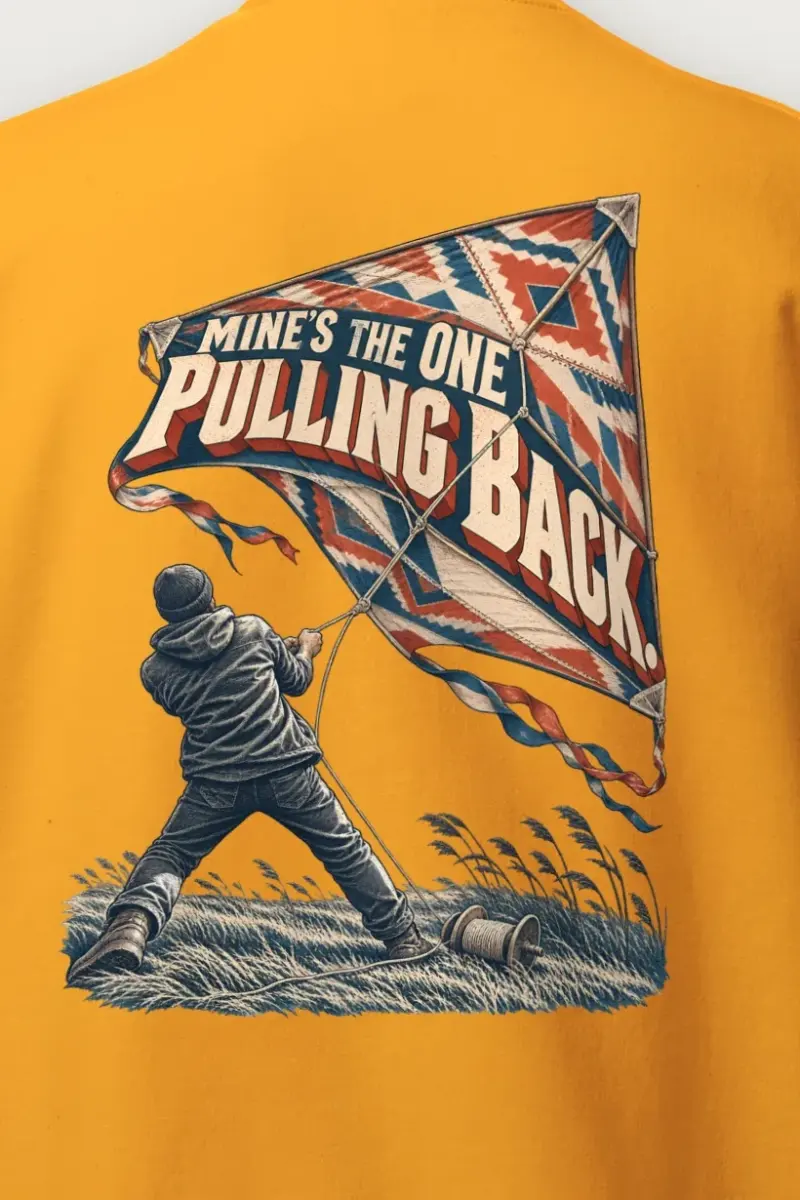 "Mine’s The One Pulling Back" Heavy Blend Unisex Crewneck Sweatshirt - the graphic up close