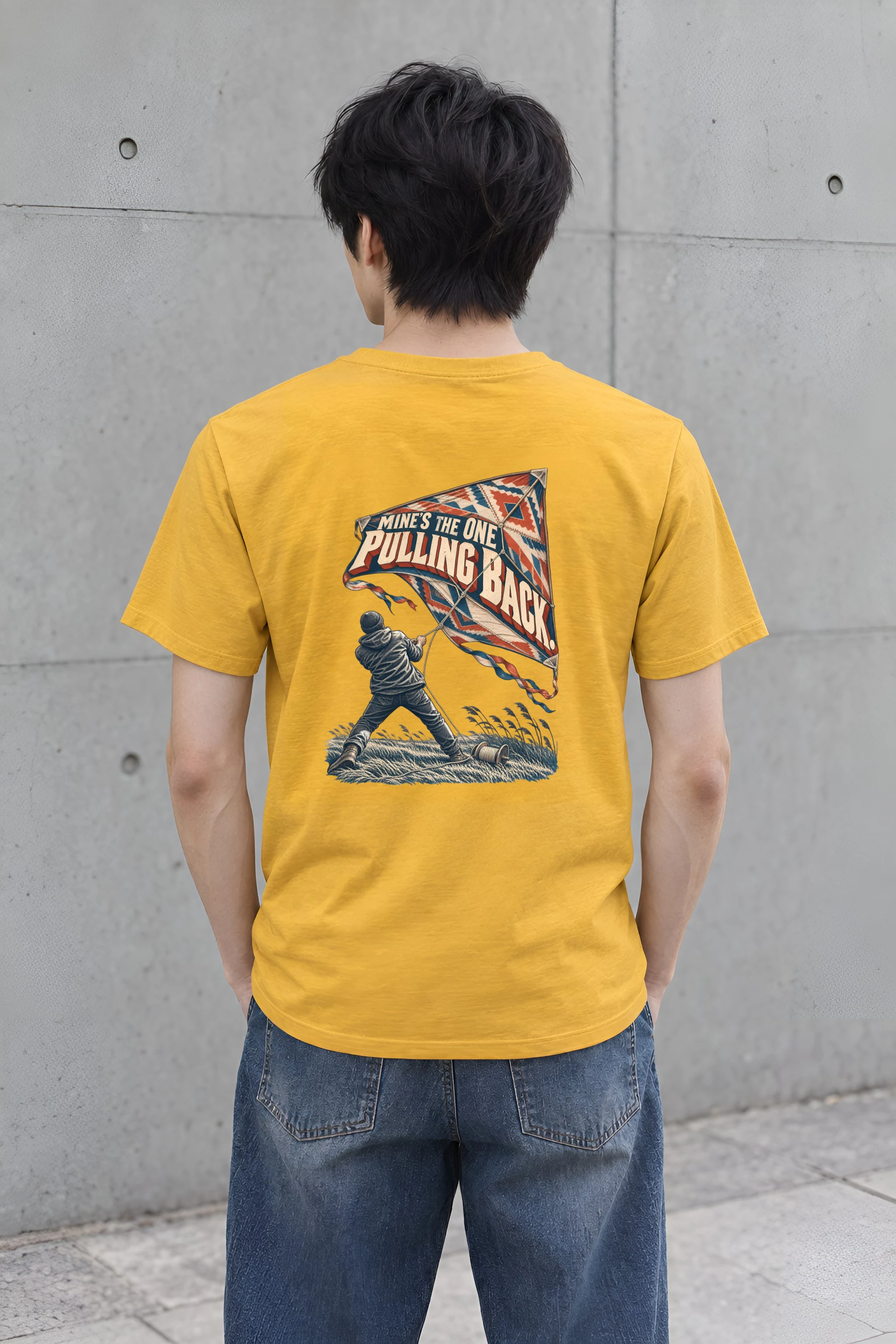 "Mine's The One Pulling Back" Heavyweight Unisex Crewneck T-shirt