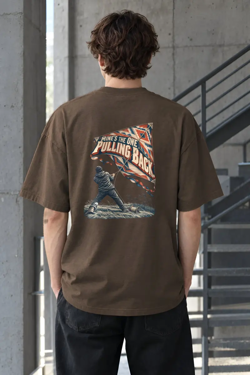 "Mine's the One Pulling Back" Unisex Oversized Heavyweight Crewneck T-Shirt