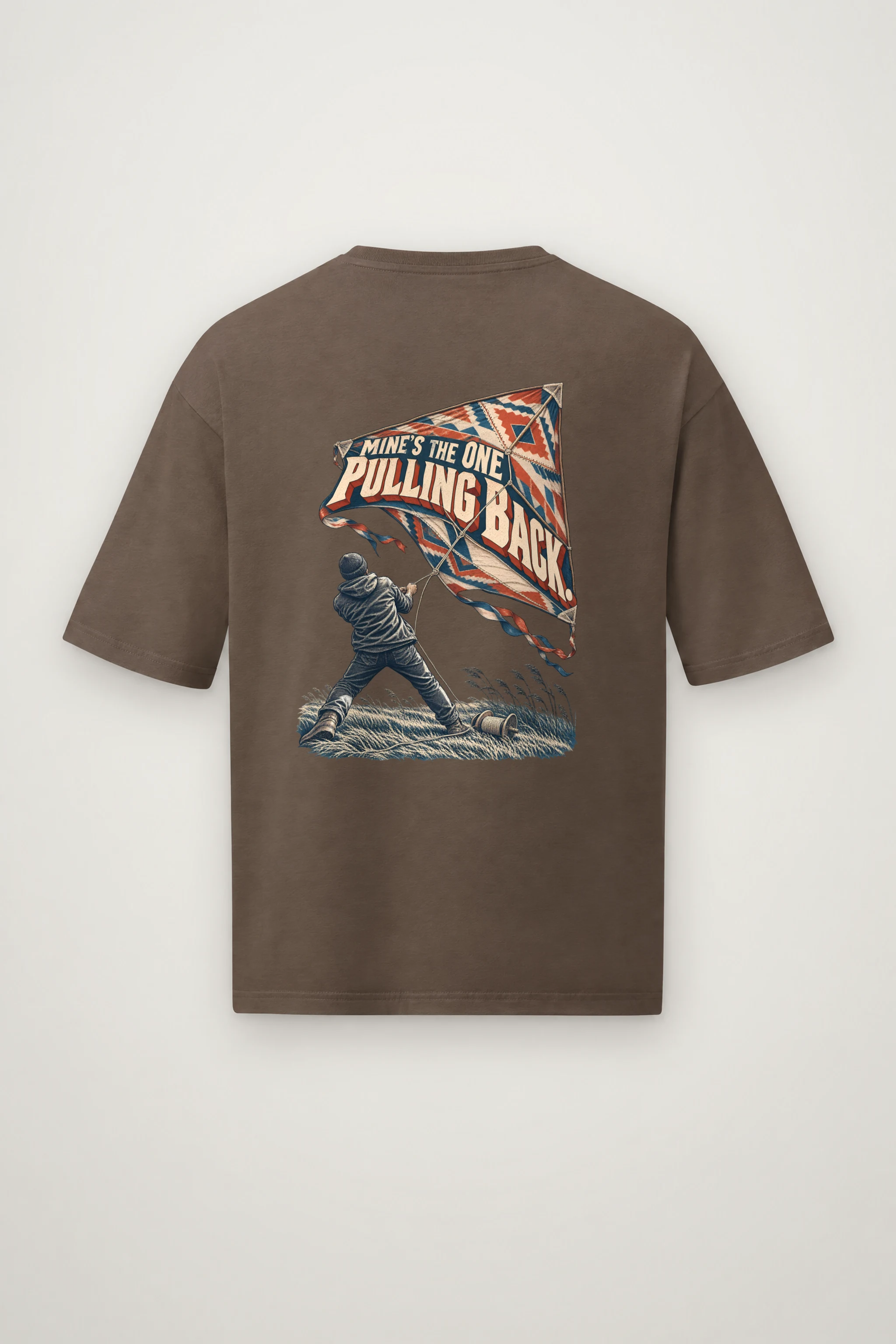 "Mine's the One Pulling Back" Men's Oversized Heavyweight Crewneck T-Shirt