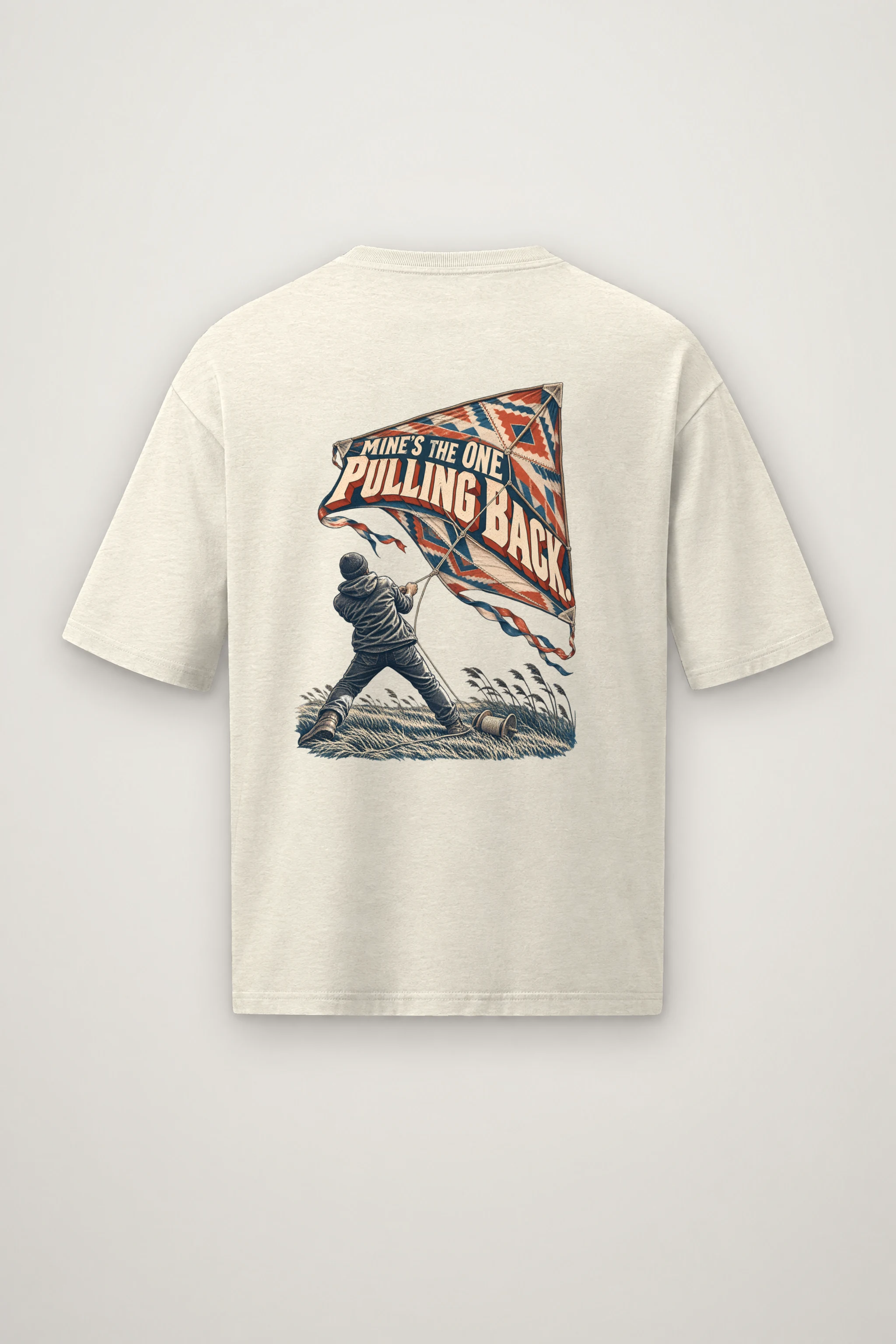 "Mine's the One Pulling Back" Men's Oversized Heavyweight Crewneck T-Shirt