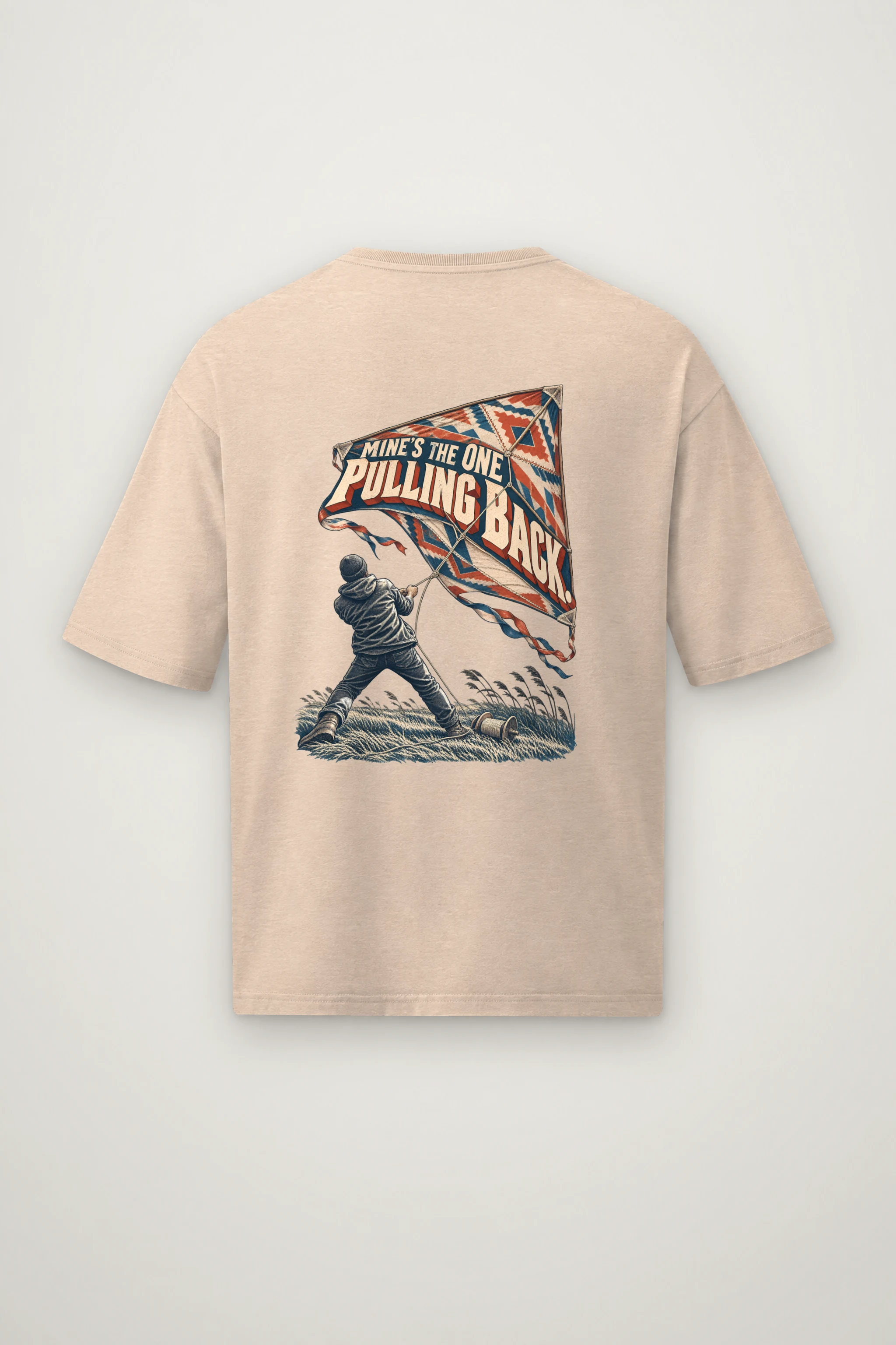 "Mine's the One Pulling Back" Men's Oversized Heavyweight Crewneck T-Shirt