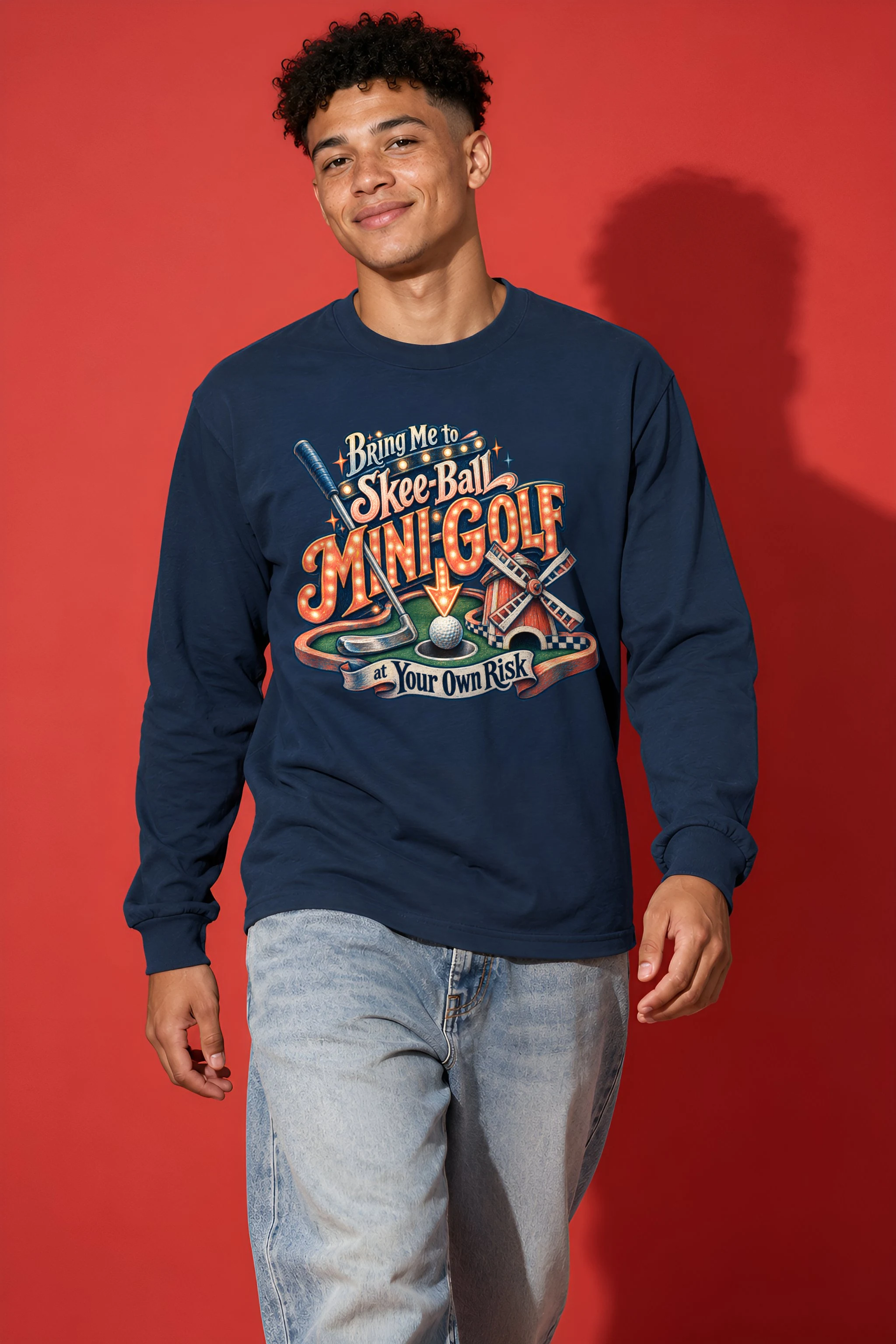 "Mini-Golf at Your Own Risk" Unisex Longsleeve T-shirt