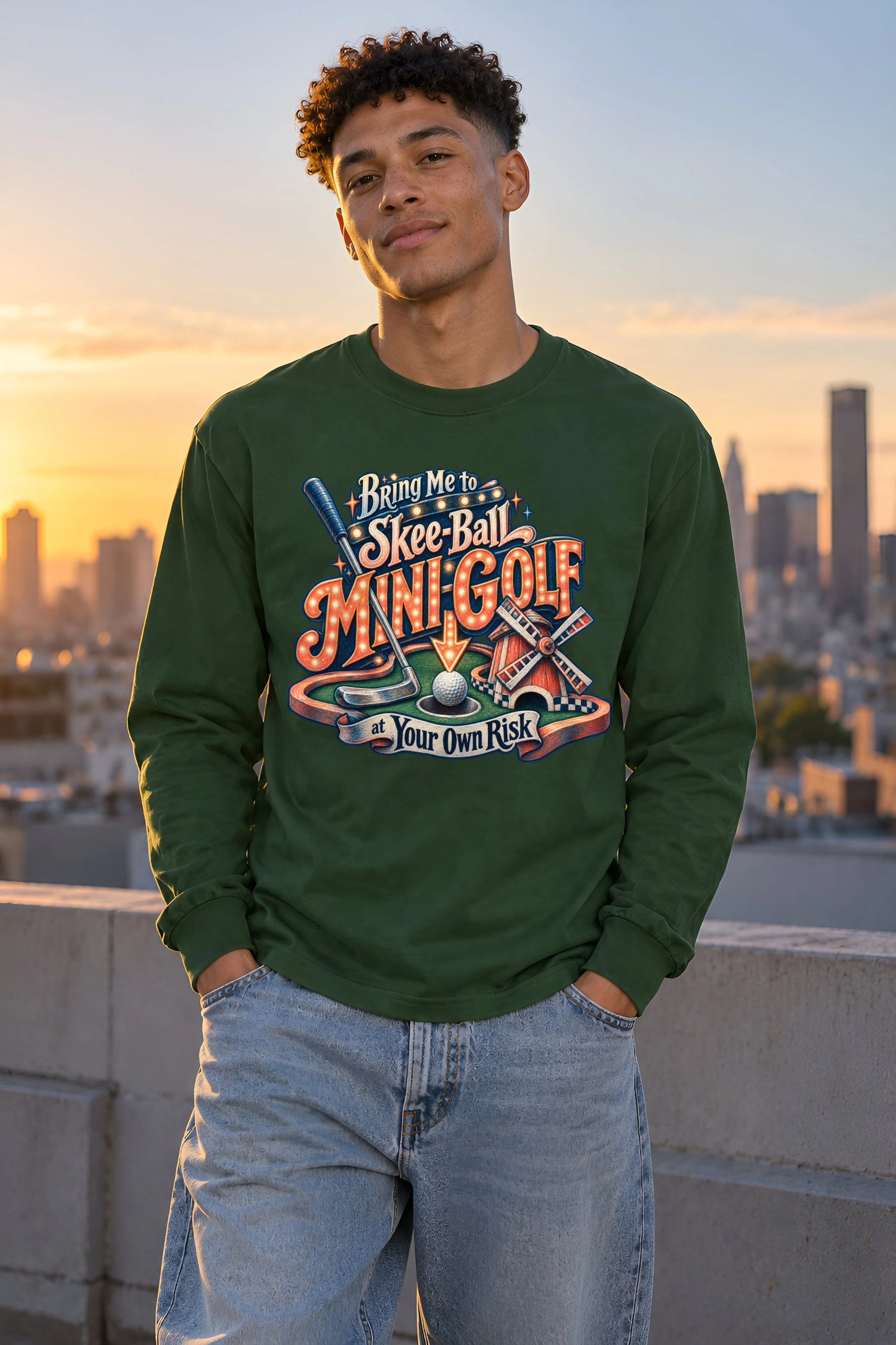 "Mini-Golf at Your Own Risk" Unisex Longsleeve T-shirt
