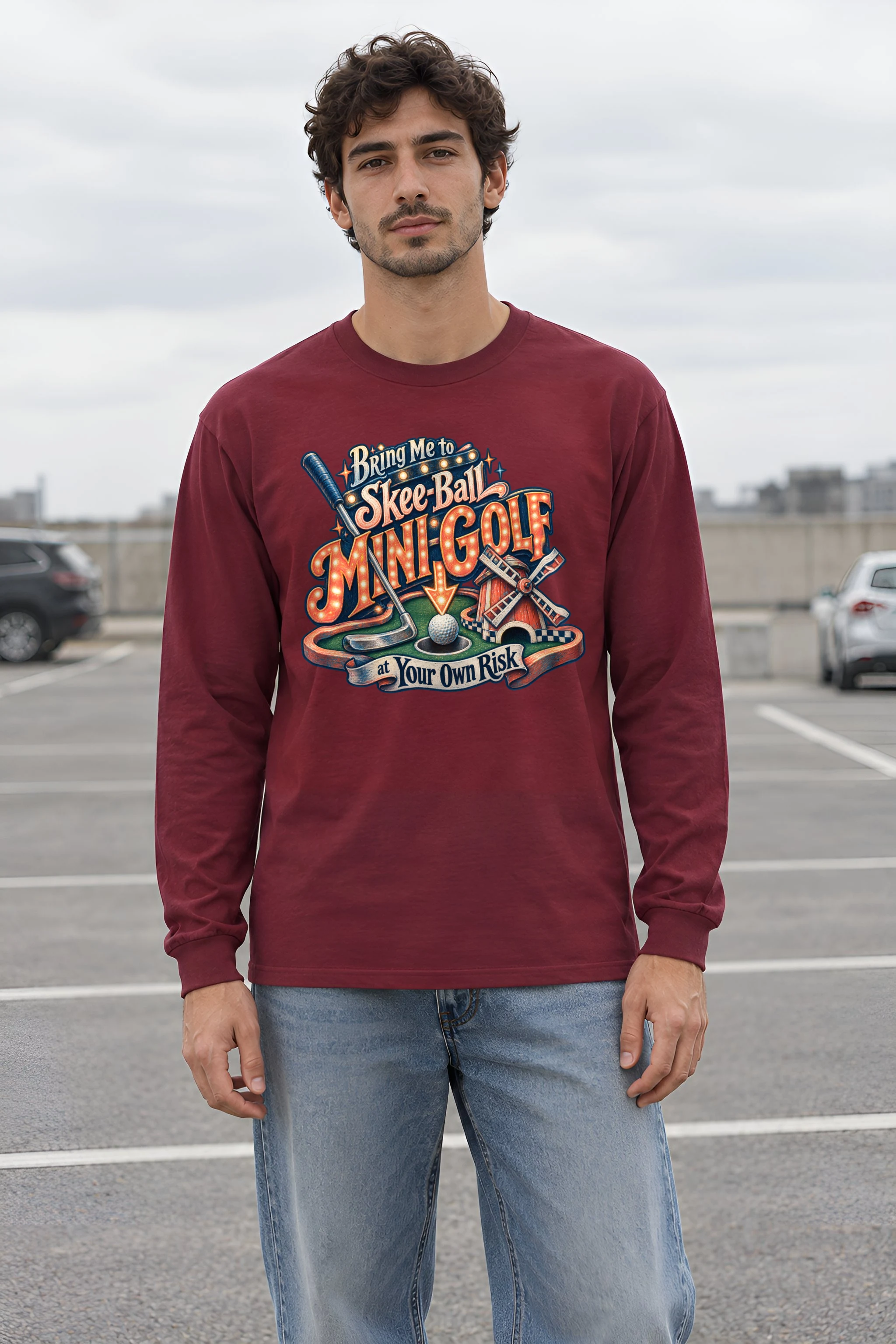 "Mini-Golf at Your Own Risk" Unisex Longsleeve T-shirt