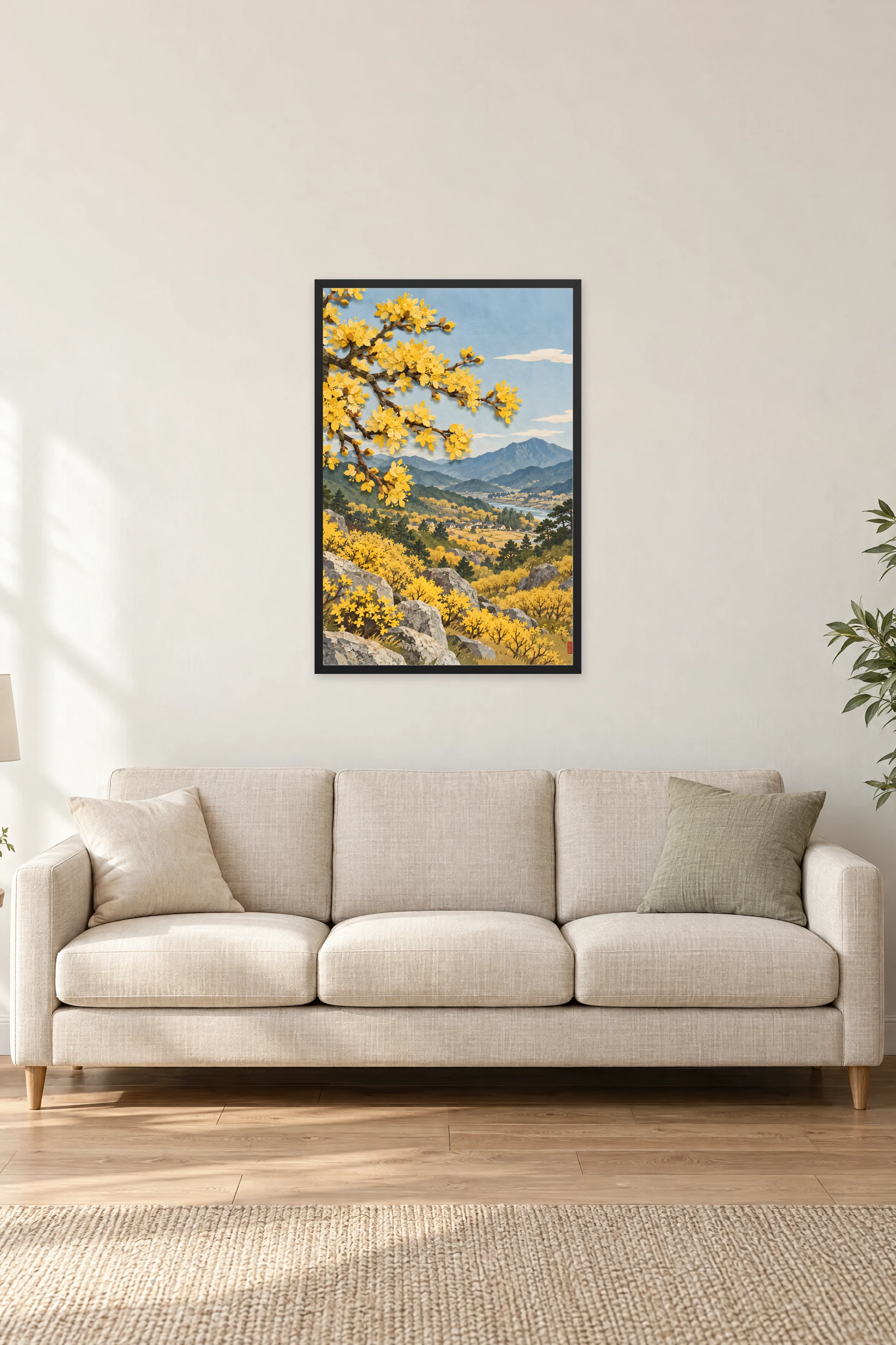 "Minjun Minhwa" Premium Wooden Framed Poster — Black frame, 24 × 36 in