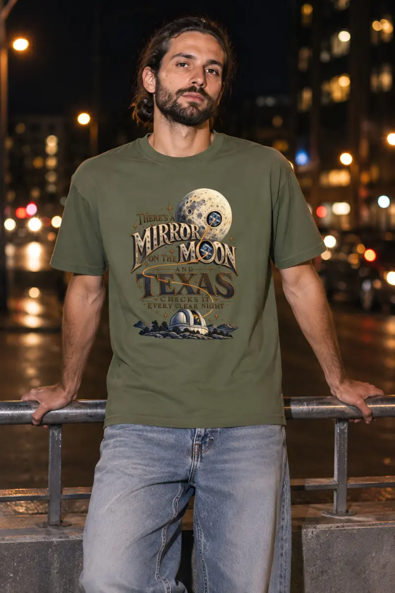 "Mirror on the Moon" Heavyweight Unisex Crewneck T-shirt