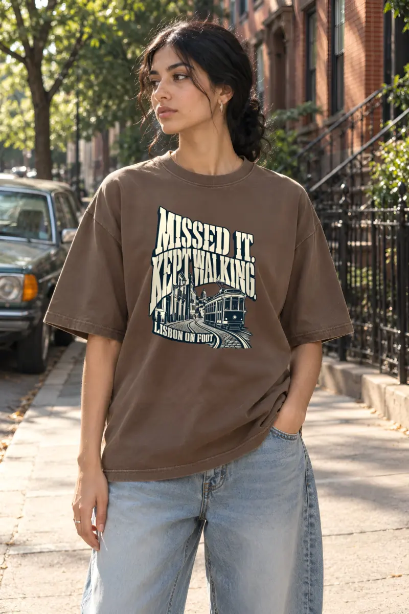 "MISSED IT. KEPT WALKING." Unisex Oversized Heavyweight Crewneck T-Shirt