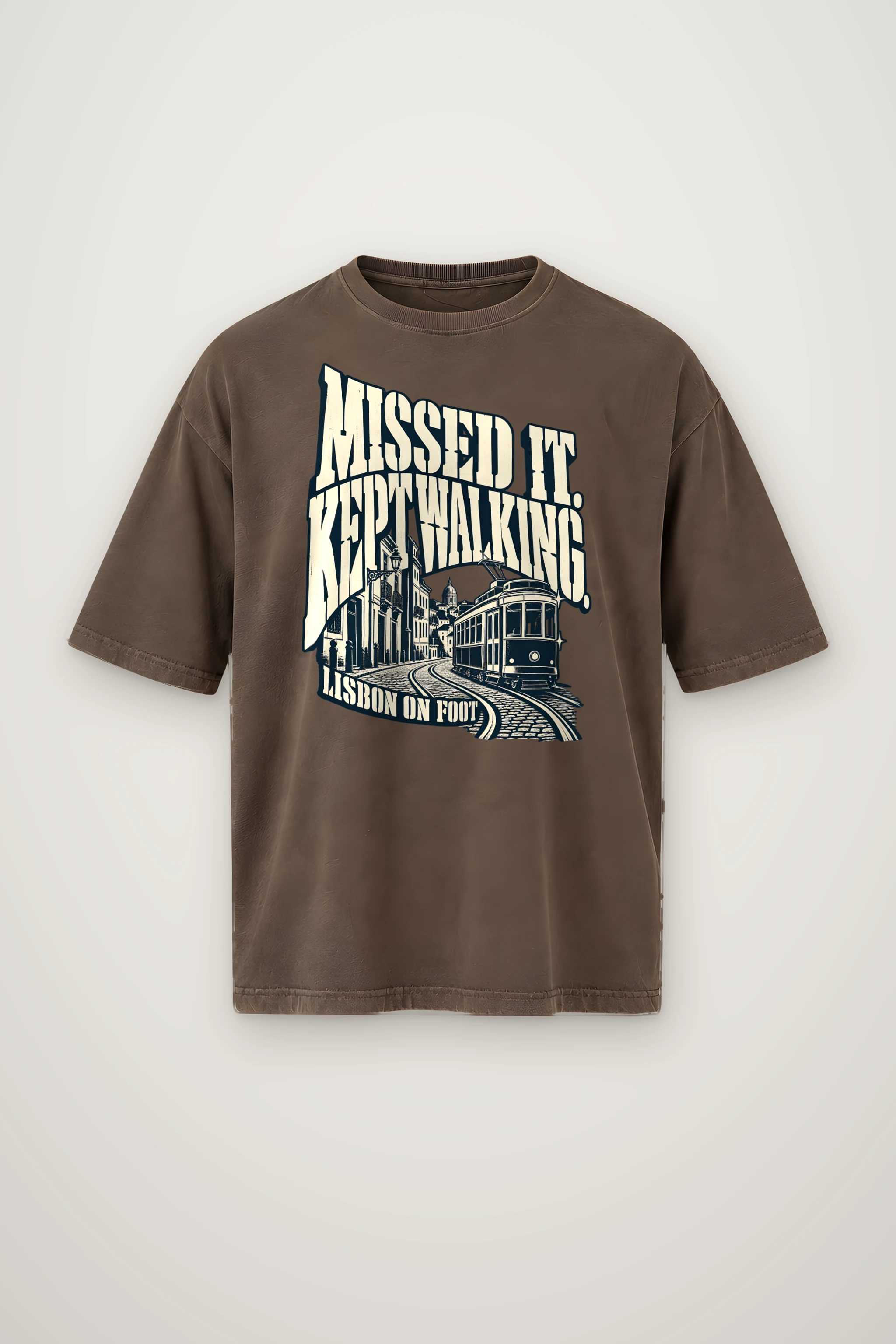 "MISSED IT. KEPT WALKING." Men's Oversized Heavyweight Crewneck T-Shirt