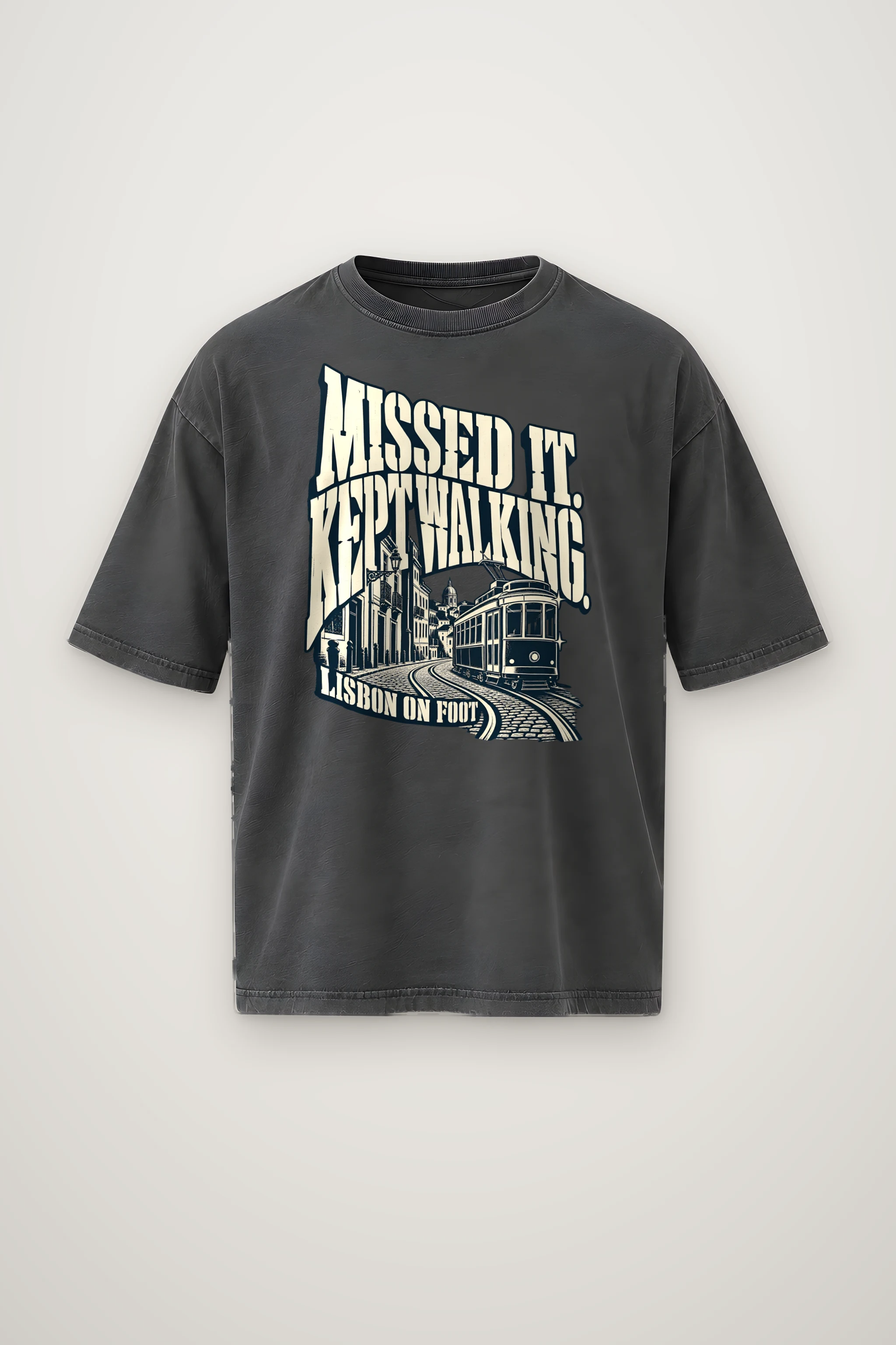 "MISSED IT. KEPT WALKING." Men's Oversized Heavyweight Crewneck T-Shirt