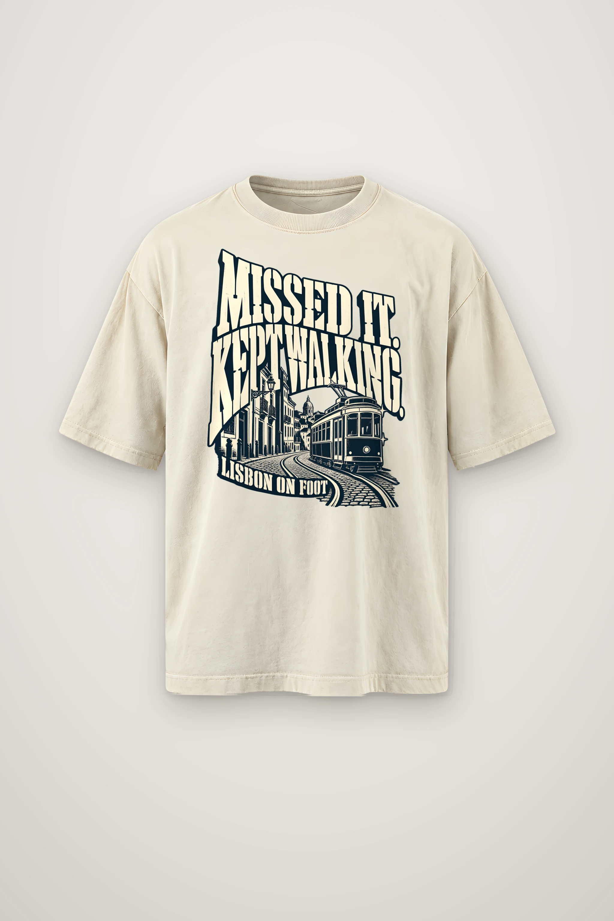 "MISSED IT. KEPT WALKING." Men's Oversized Heavyweight Crewneck T-Shirt
