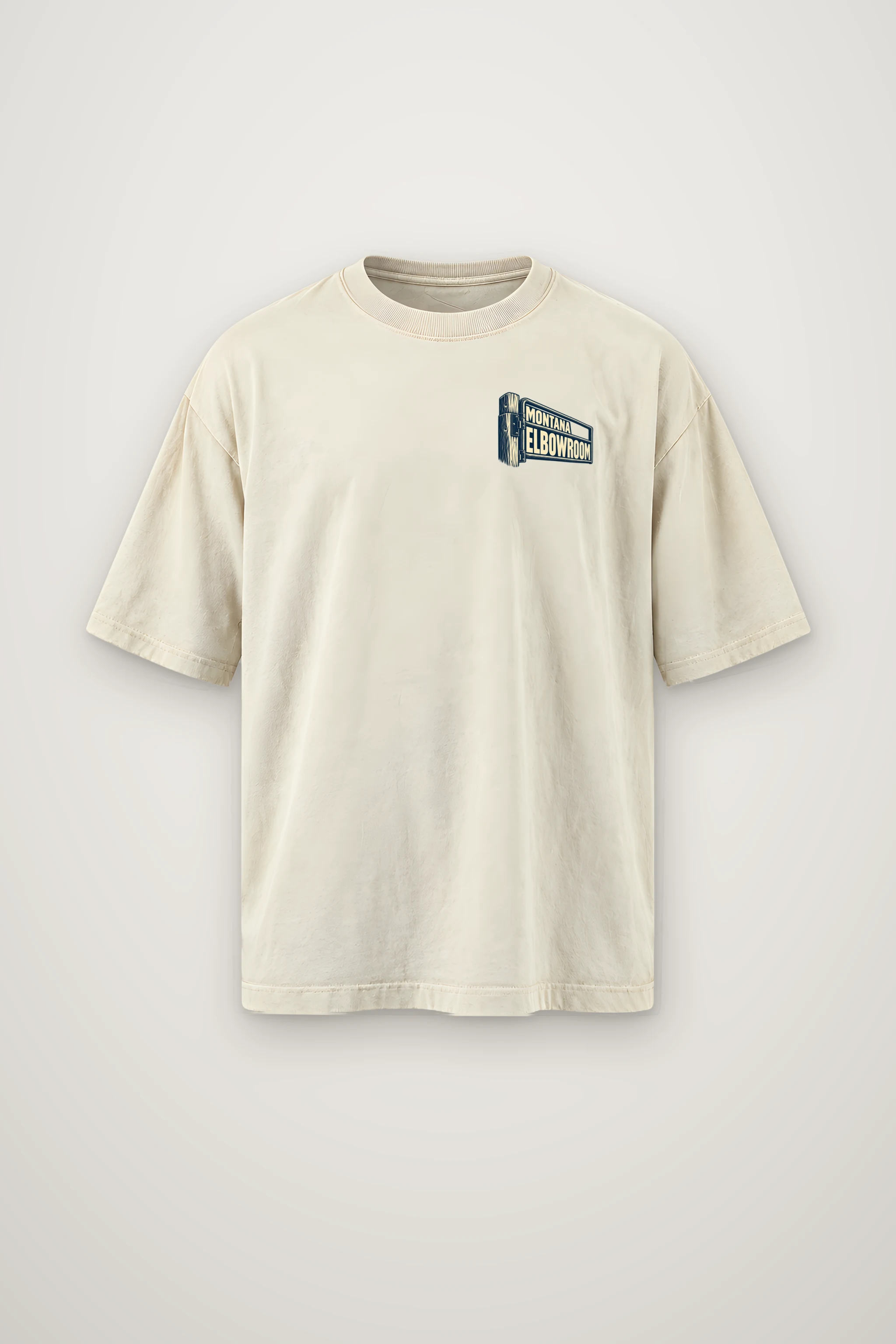 "Montana Elbowroom Ranch Gate" Men's Oversized Heavyweight Crewneck T-Shirt