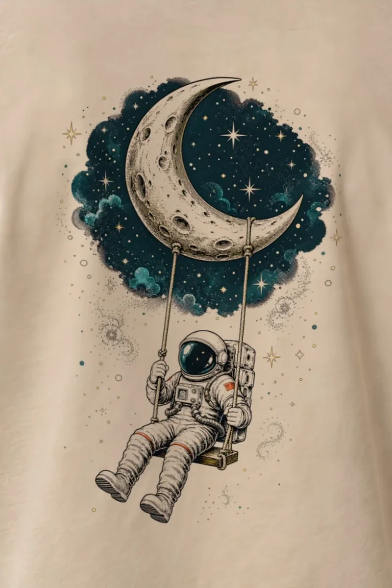 "Moon Swing" Heavyweight Unisex Crewneck T-shirt