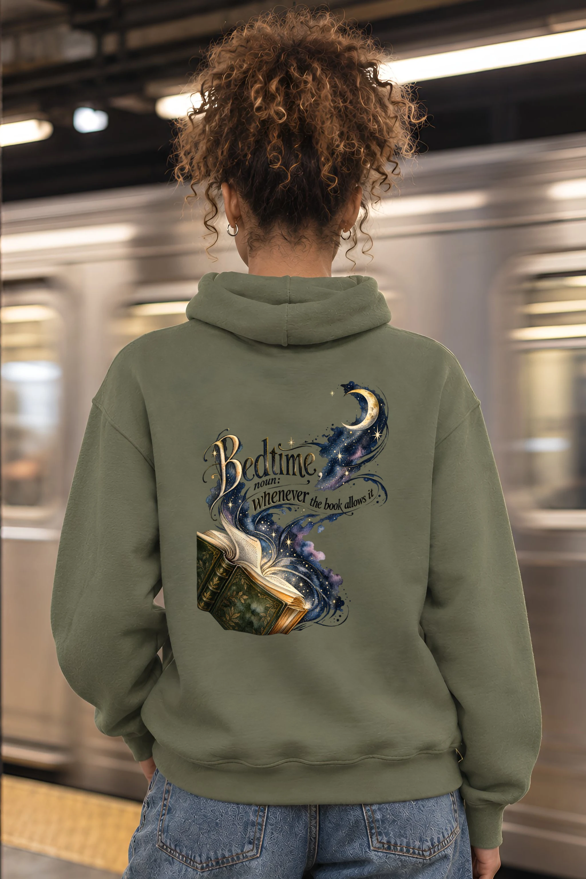 "Moonlit Antique Book" 1 Pullover Hoodie