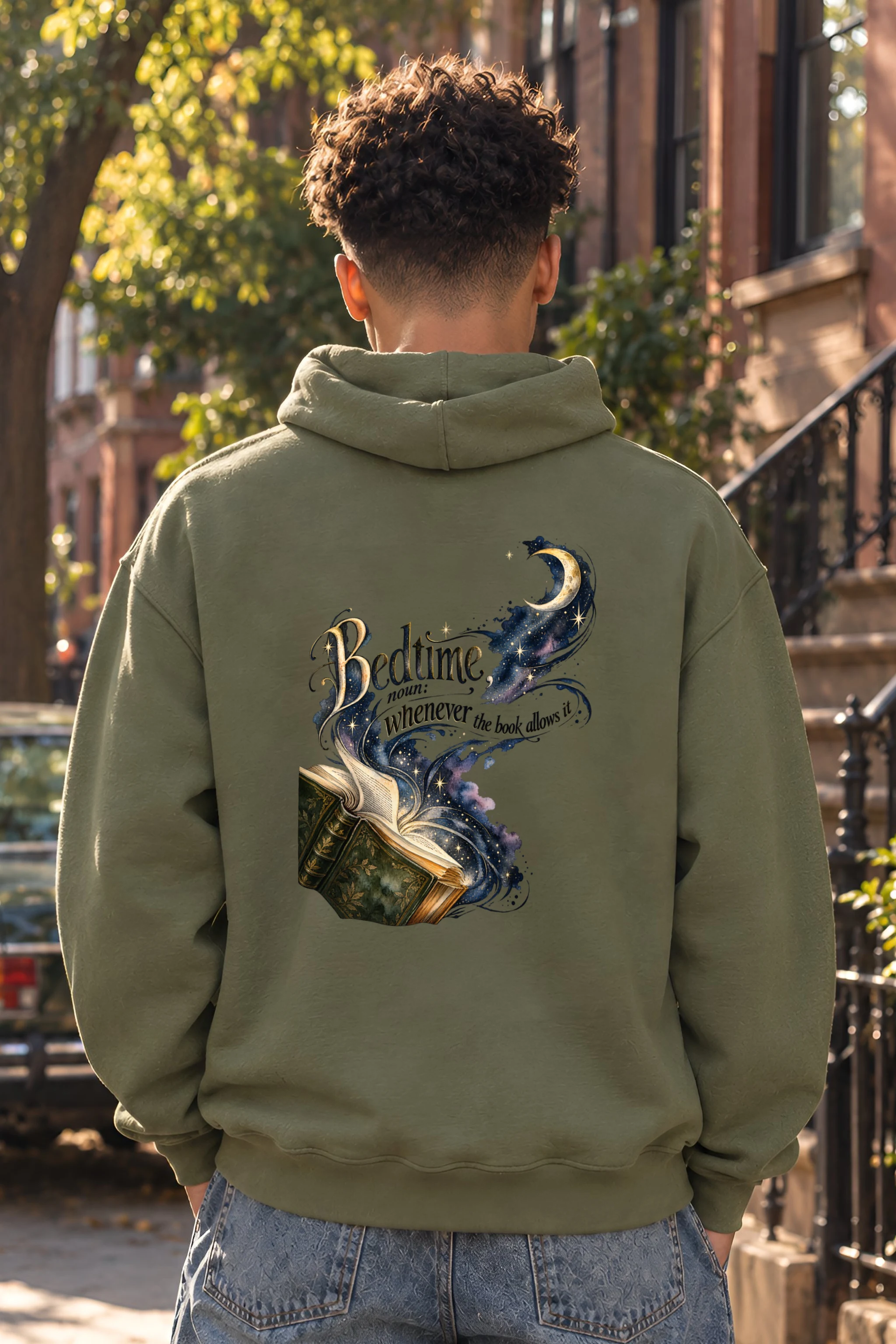 "Moonlit Antique Book" 1 Pullover Hoodie