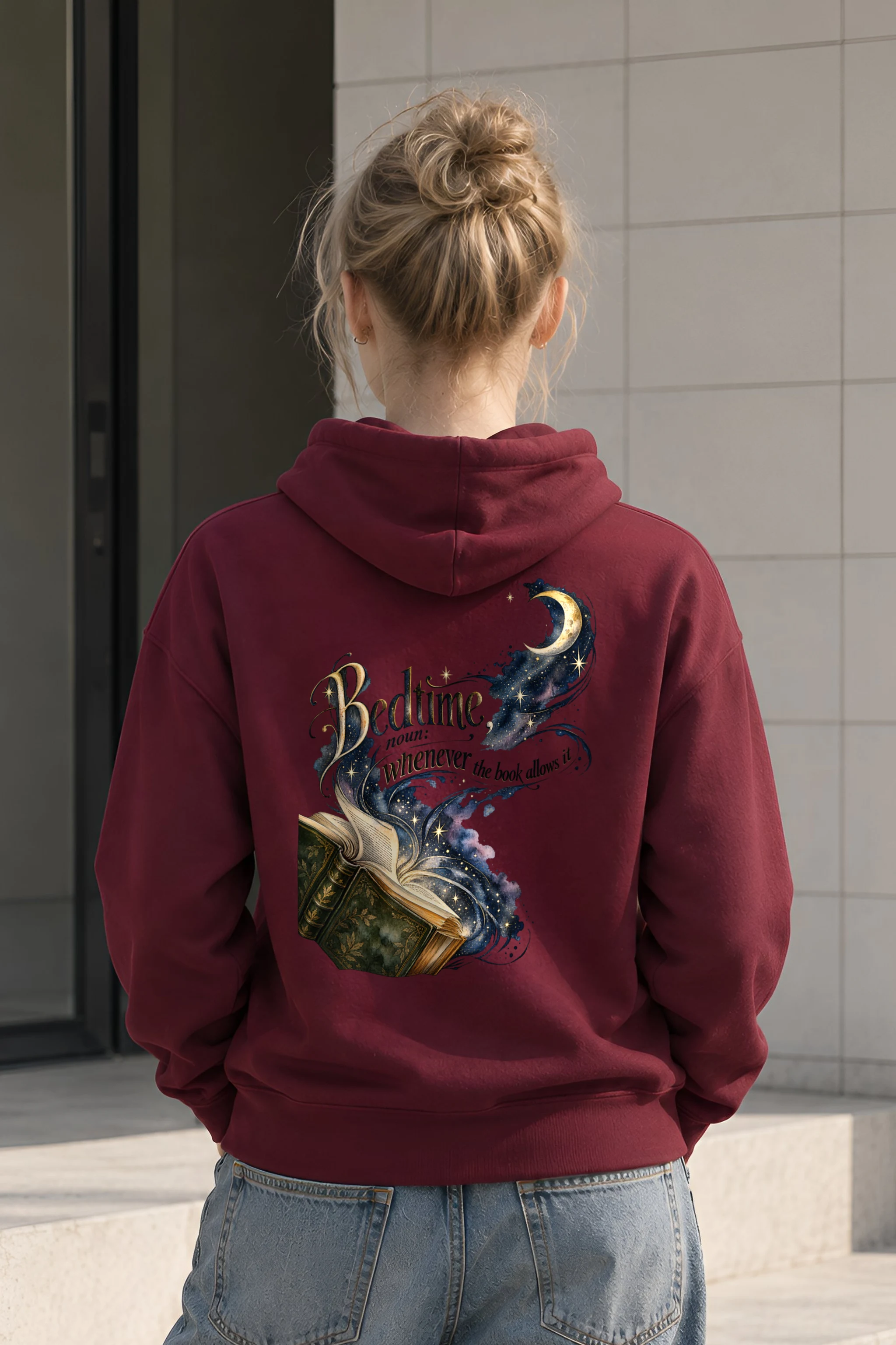 "Moonlit Antique Book" 1 Pullover Hoodie