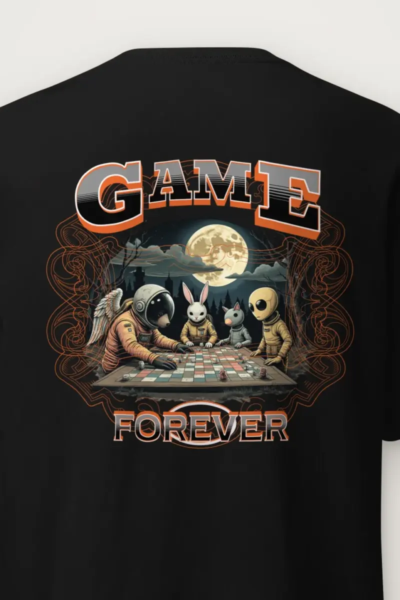 "Moonlit Game Night" Heavyweight Unisex Crewneck T-shirt