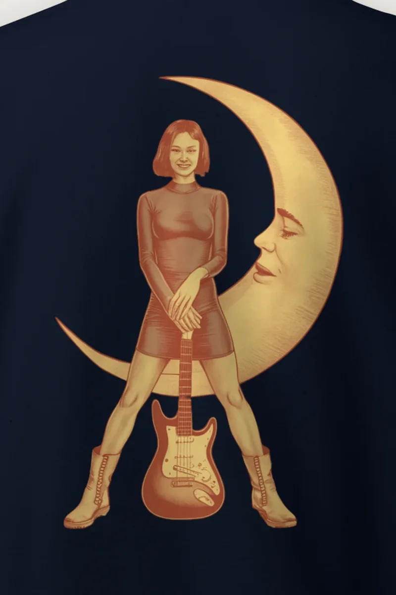 "Moonlit Guitar Muse" Heavy Blend Unisex Crewneck Sweatshirt