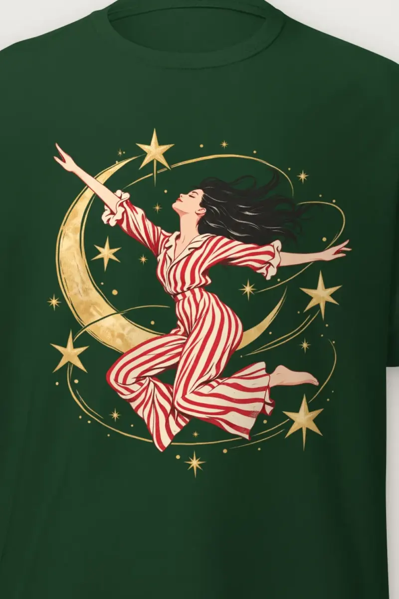 "Moonlit Leap" Heavyweight Unisex Crewneck T-shirt