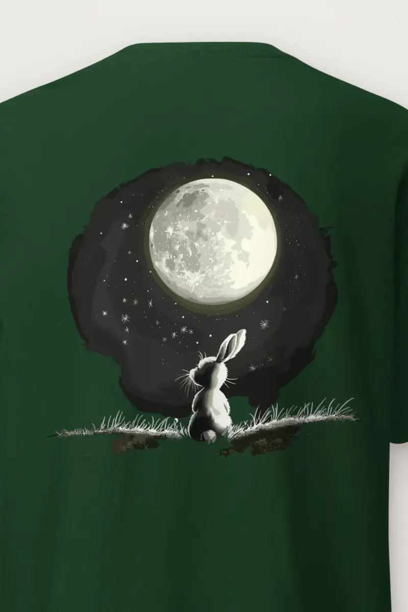 "Moonlit Rabbit" Heavyweight Unisex Crewneck T-shirt