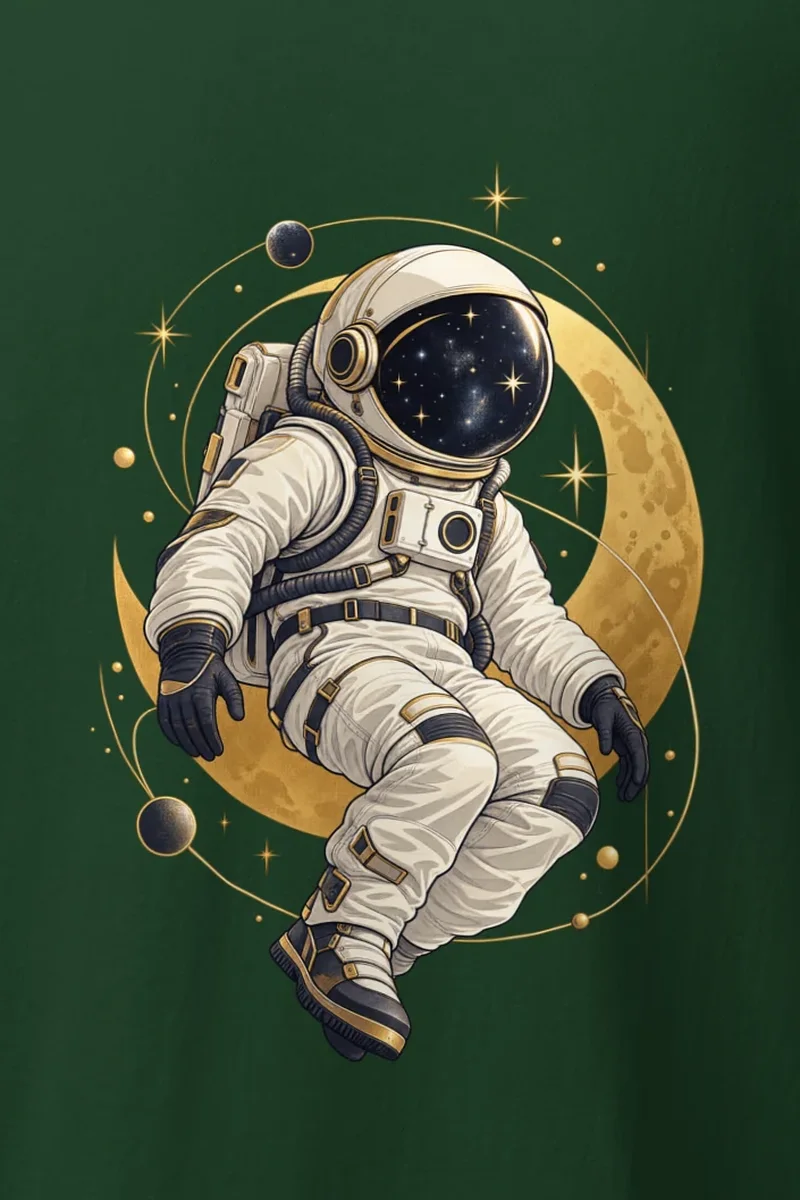 "Moonlit Star Collector" Heavyweight Unisex Crewneck T-shirt