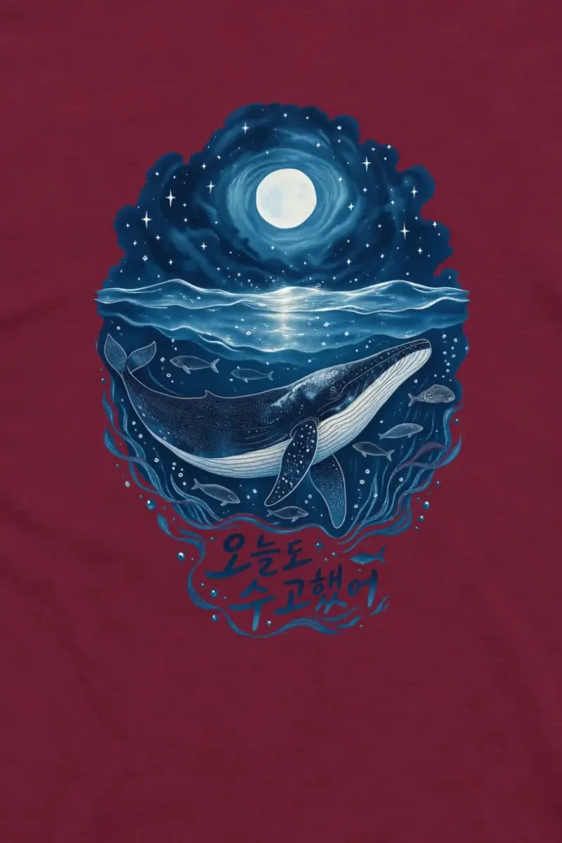 "Moonlit Whale Drift" Unisex Longsleeve T-shirt