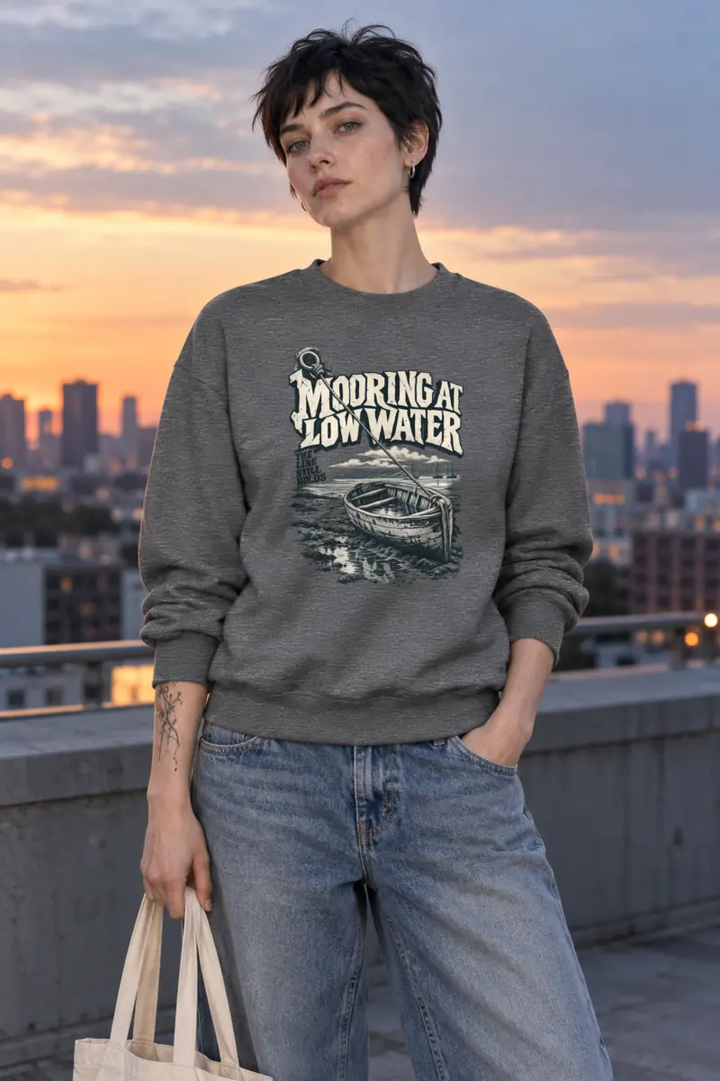"Mooring at Low Water" Heavy Blend Unisex Crewneck Sweatshirt