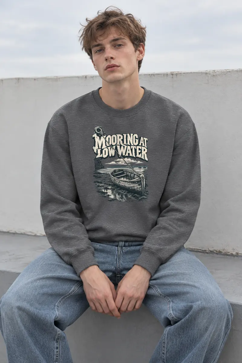 "Mooring at Low Water" Heavy Blend Unisex Crewneck Sweatshirt