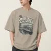 "Mooring at Low Water" Men's Oversized Heavyweight Crewneck T-Shirt