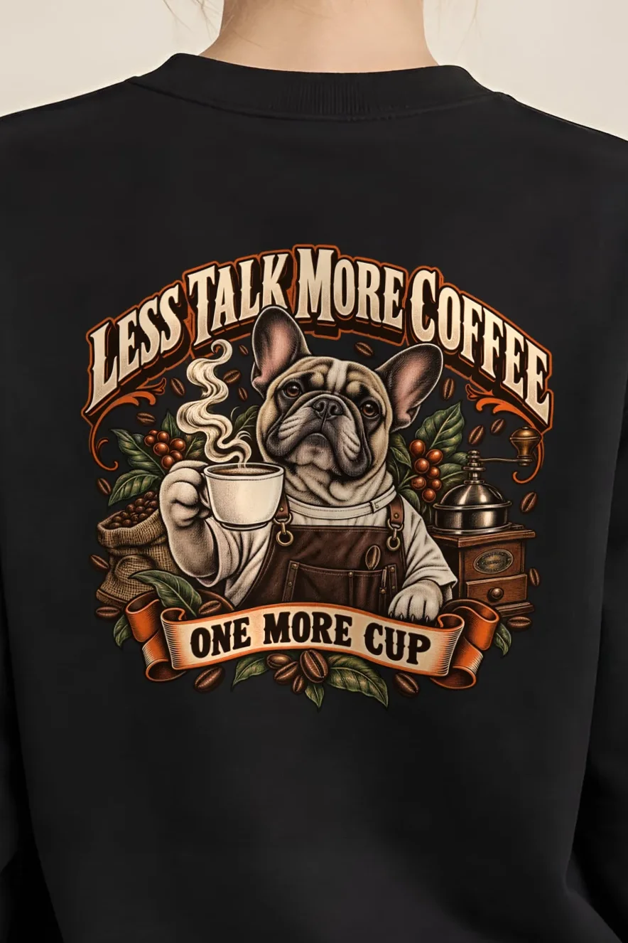 "More Coffee" 1 Crewneck Sweatshirt - the graphic up close