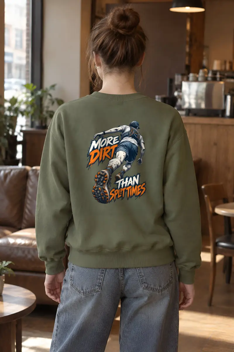 “More Dirt Than Split Times” Heavy Blend Unisex Crewneck Sweatshirt