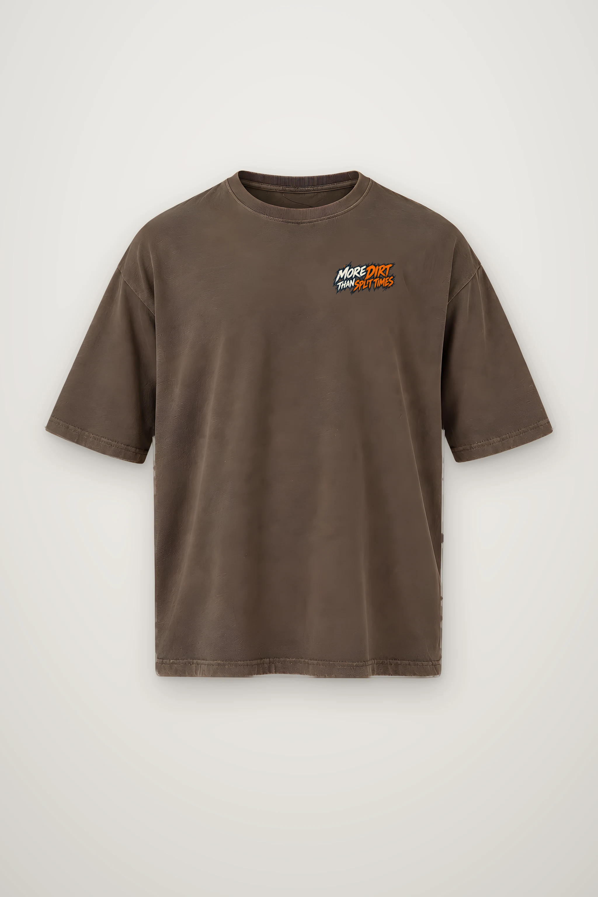 "More Dirt Than Split Times" Men's Oversized Heavyweight Crewneck T-Shirt