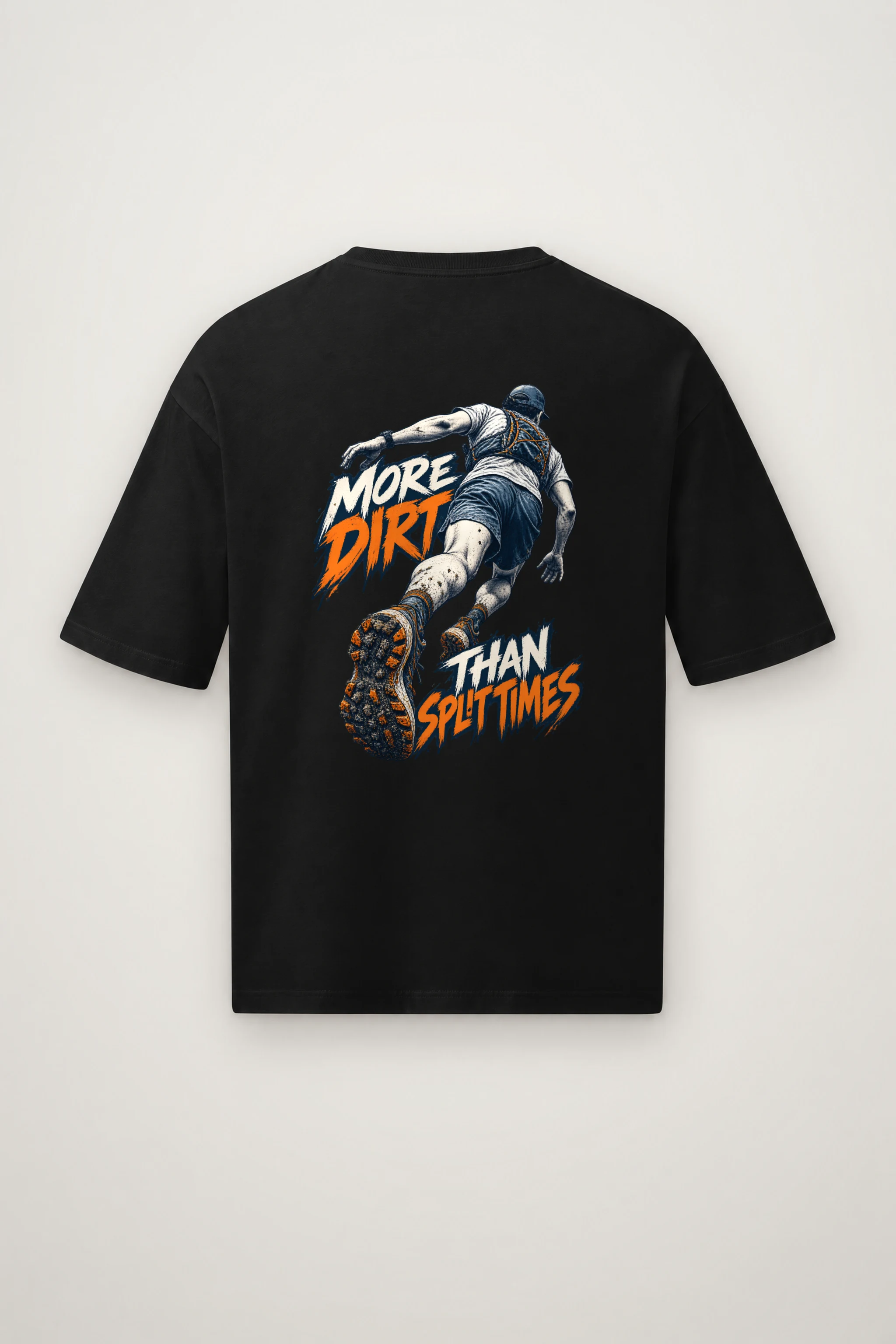 "More Dirt Than Split Times" Men's Oversized Heavyweight Crewneck T-Shirt
