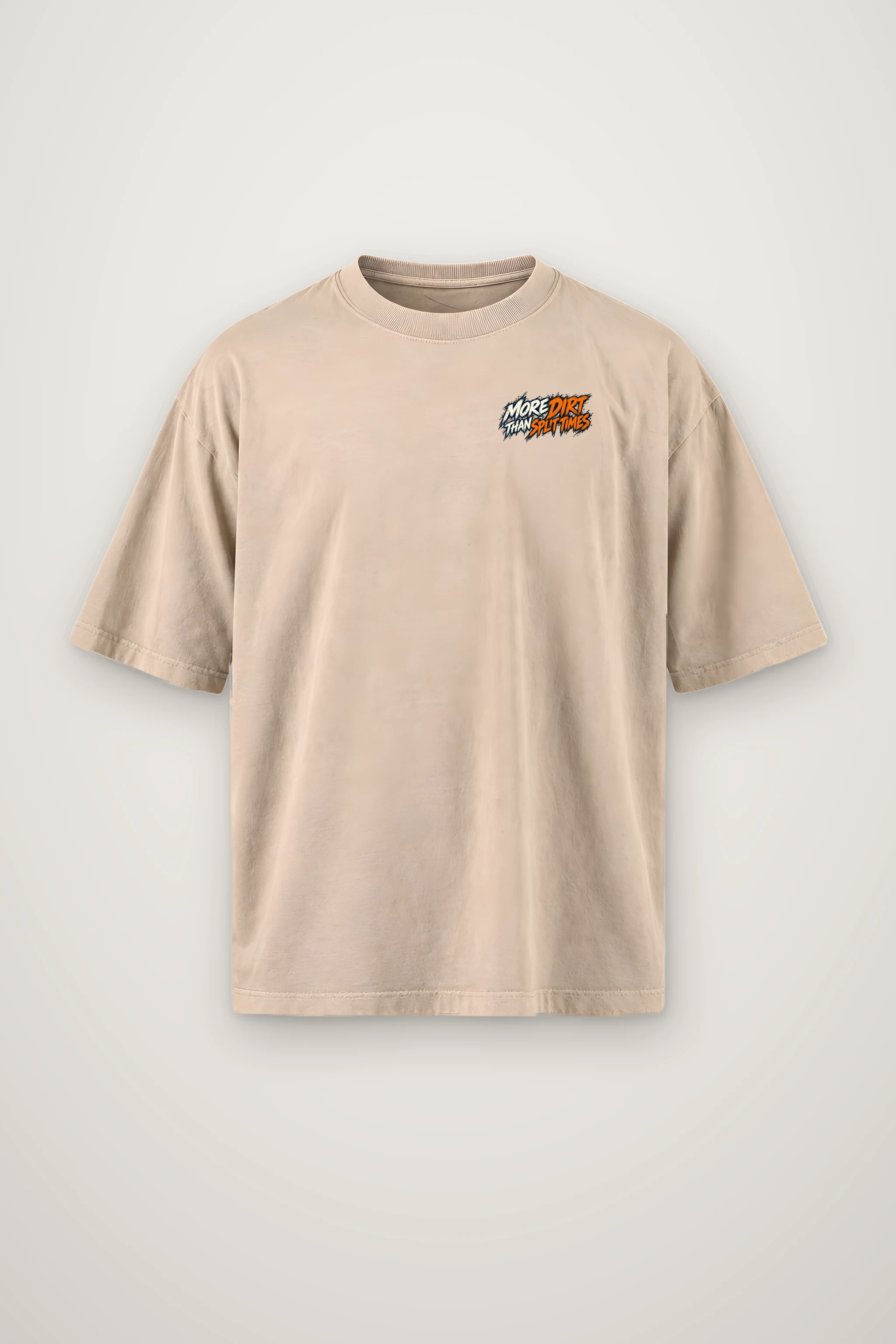 "More Dirt Than Split Times" Men's Oversized Heavyweight Crewneck T-Shirt
