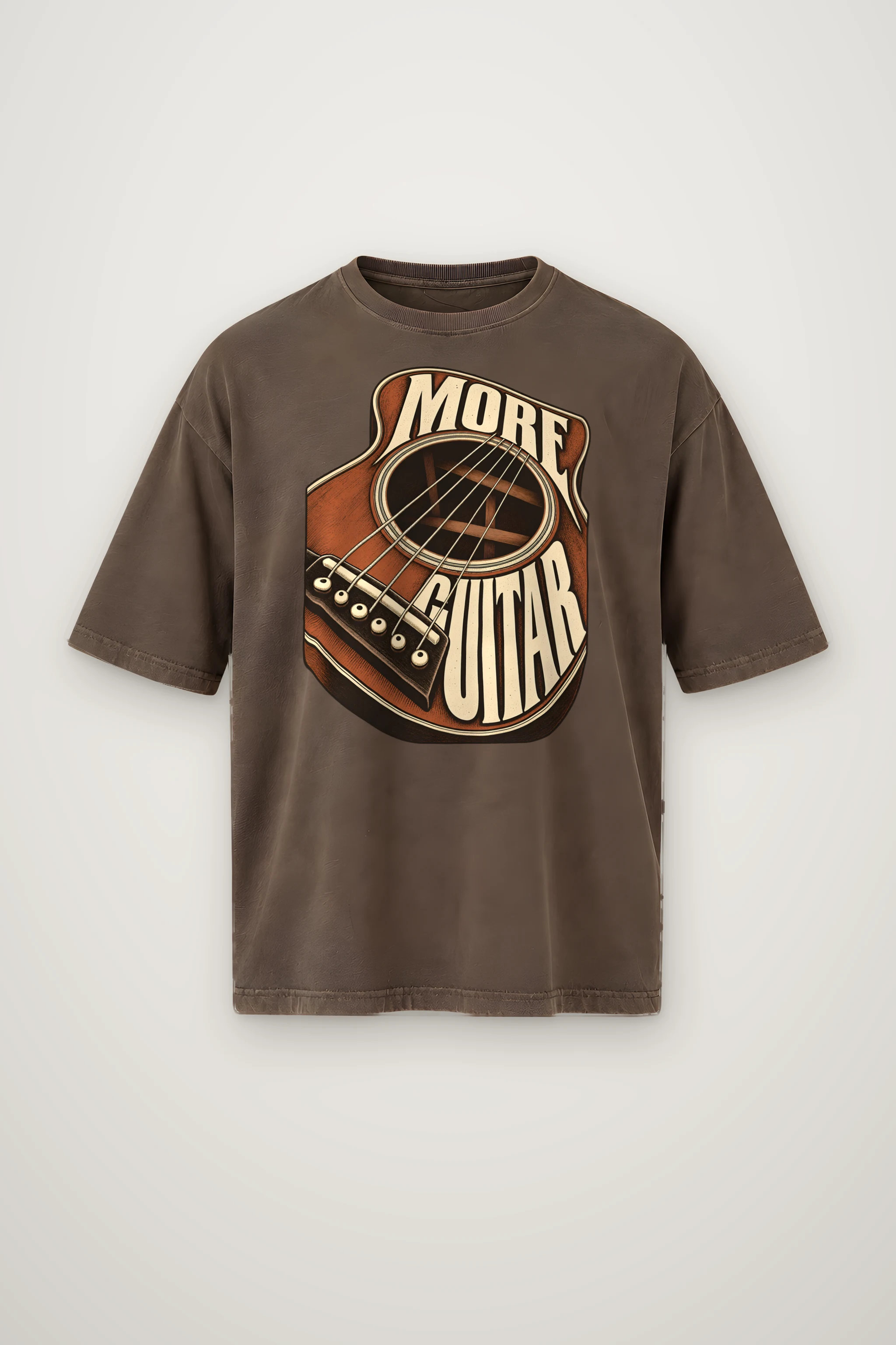 "More Guitar" Men's Oversized Heavyweight Crewneck T-Shirt
