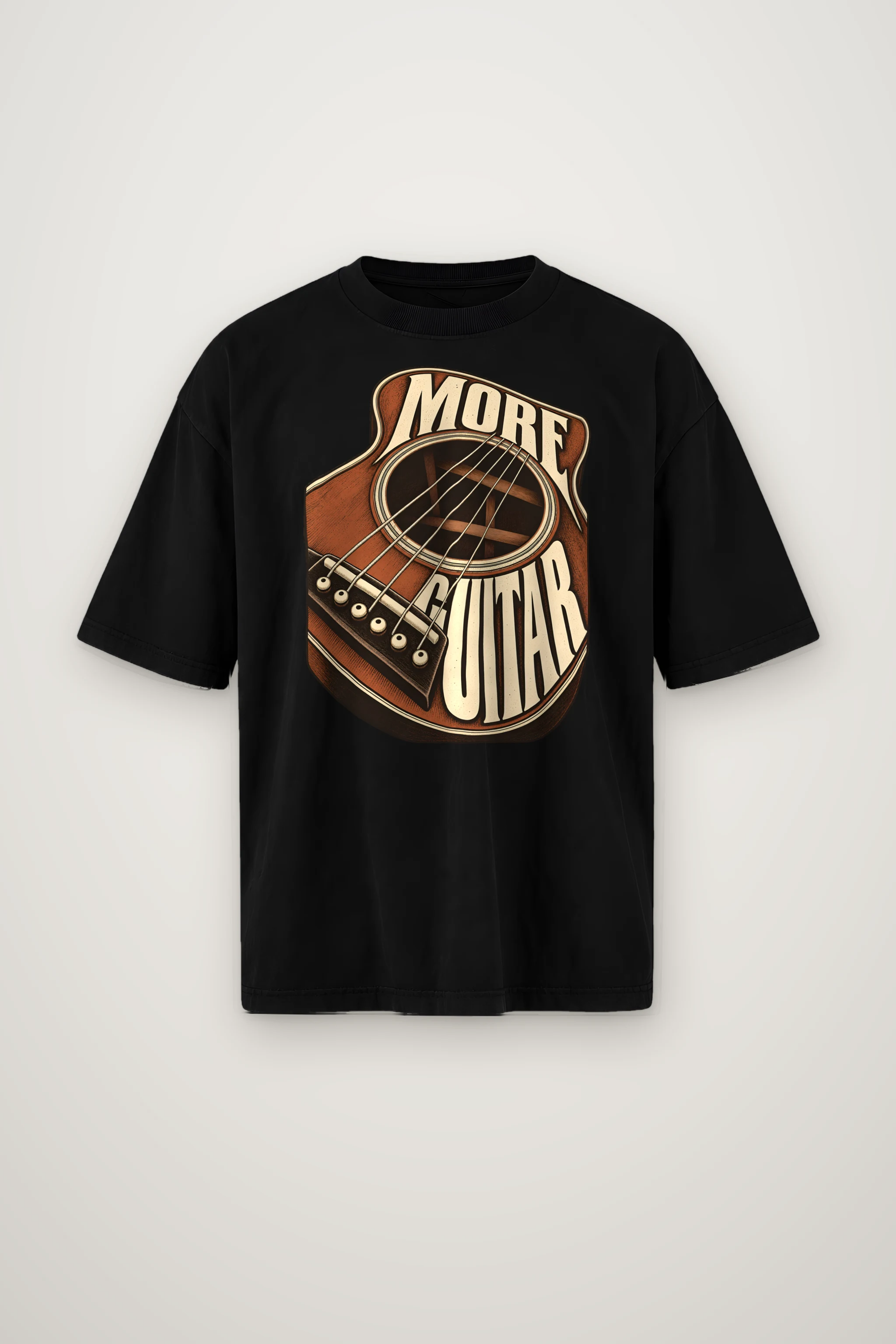 "More Guitar" Men's Oversized Heavyweight Crewneck T-Shirt