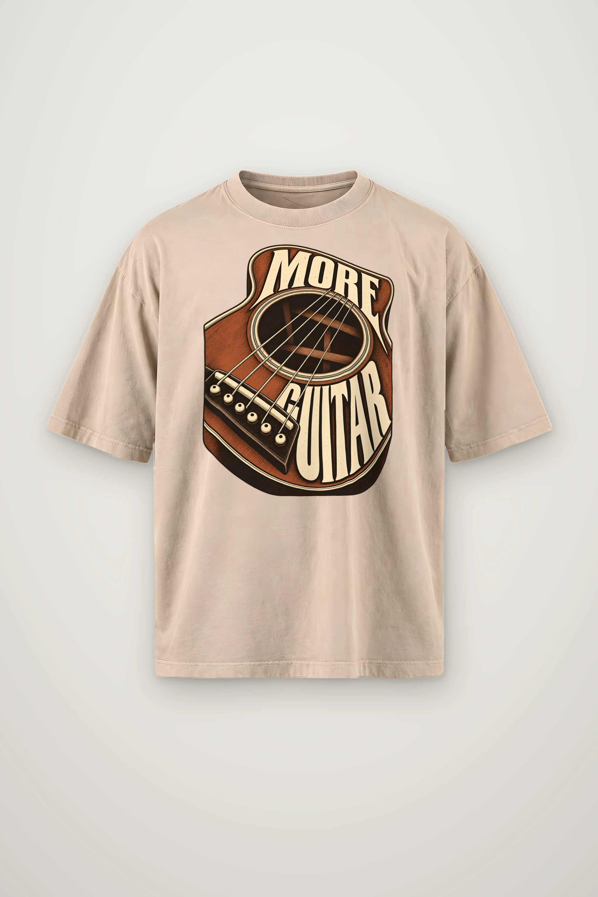 "More Guitar" Men's Oversized Heavyweight Crewneck T-Shirt