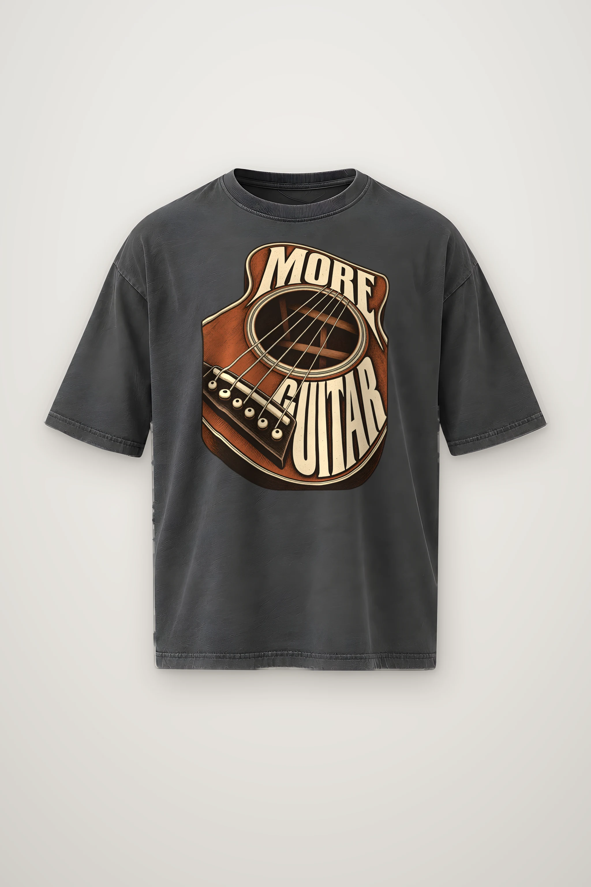 "More Guitar" Men's Oversized Heavyweight Crewneck T-Shirt