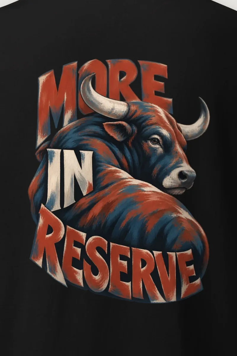"More in Reserve" Heavyweight Unisex Crewneck T-shirt - the graphic up close