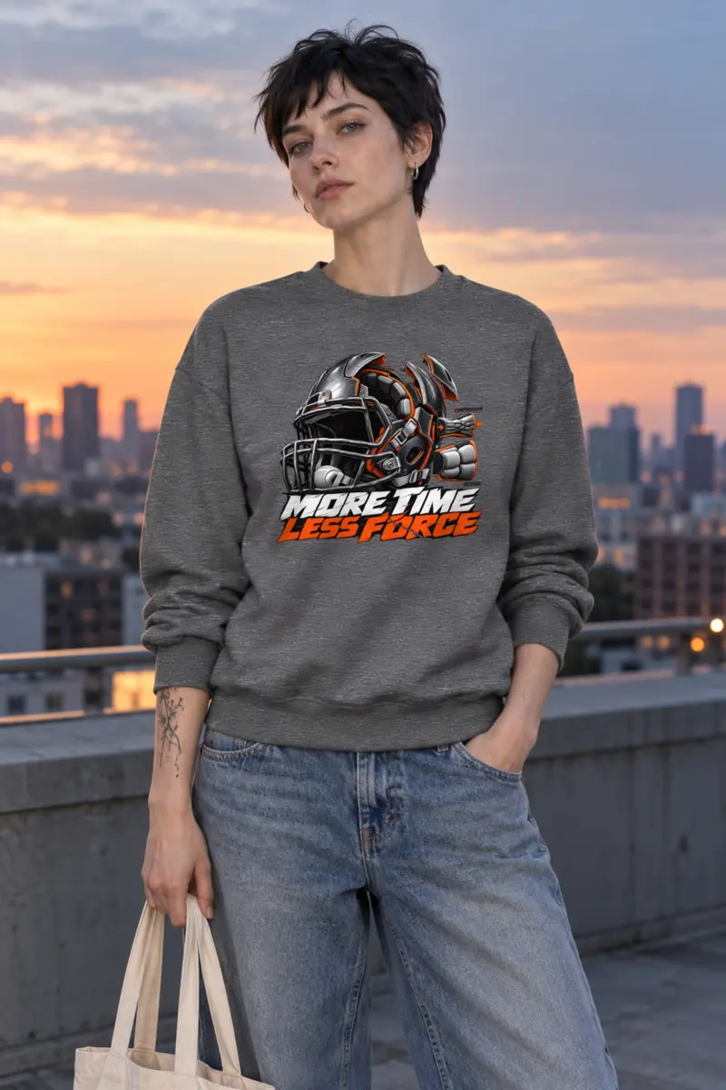 "More Time, Less Force" Heavy Blend Unisex Crewneck Sweatshirt
