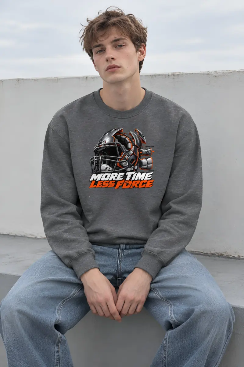 “More Time, Less Force” Heavy Blend Unisex Crewneck Sweatshirt