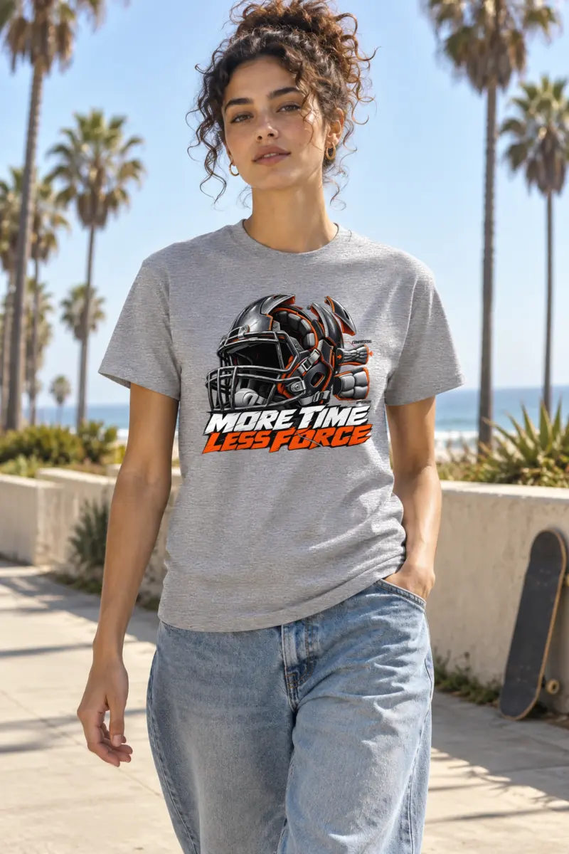"More Time, Less Force" Heavyweight Unisex Crewneck T-shirt