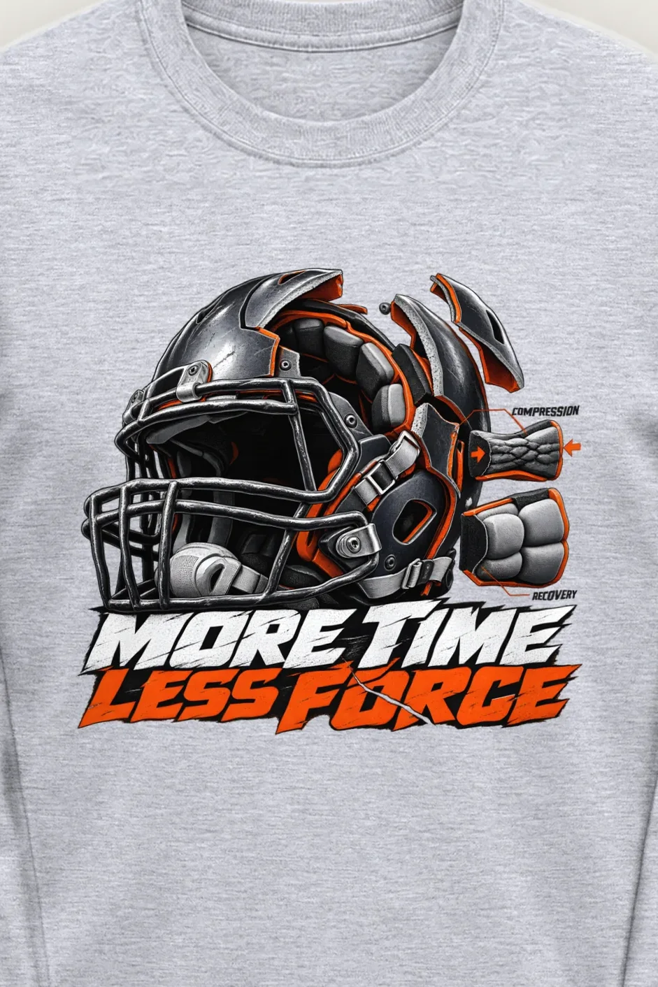 "More Time, Less Force" Unisex Longsleeve T-shirt - the graphic up close