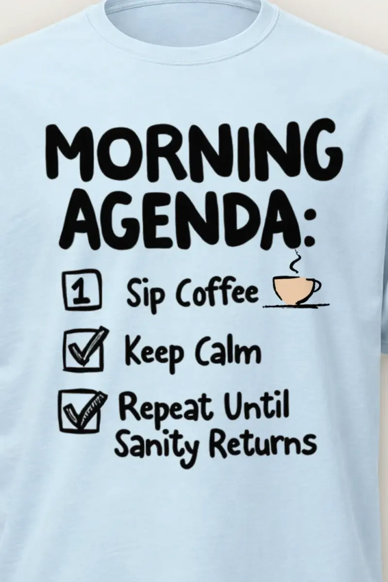"Morning Agenda" Heavyweight Unisex Crewneck T-shirt