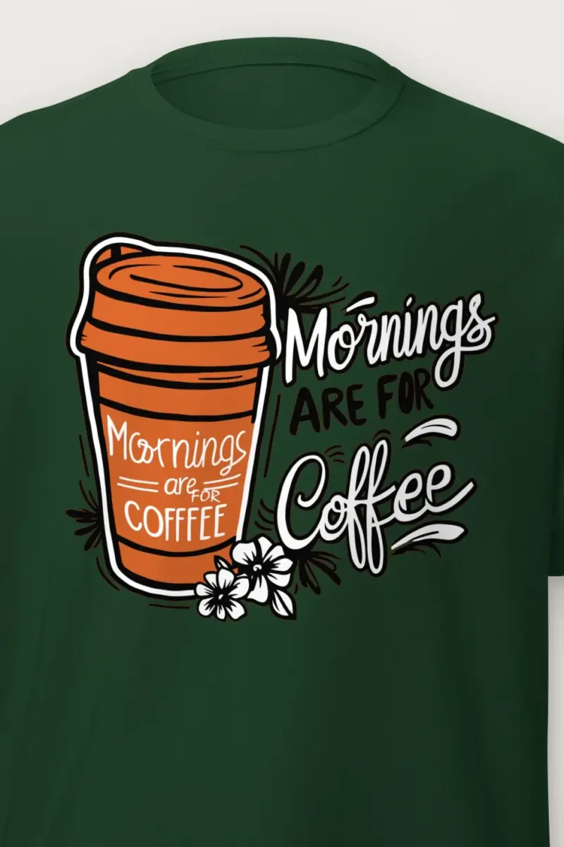 "Mornings Are For Coffee" Heavyweight Unisex Crewneck T-shirt