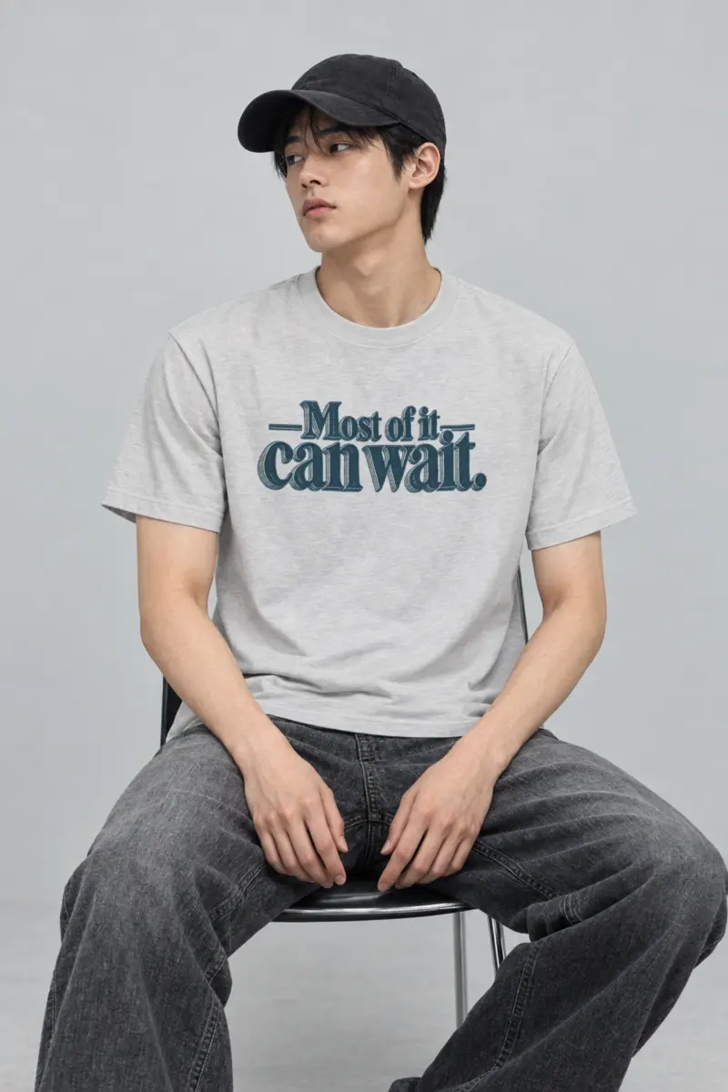 “Most of It Can Wait” Heavyweight Unisex Crewneck T-shirt