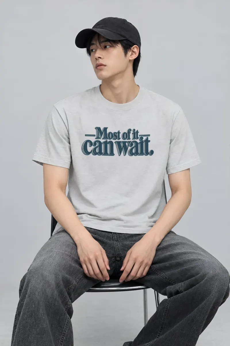 "Most of It Can Wait" Heavyweight Unisex Crewneck T-shirt