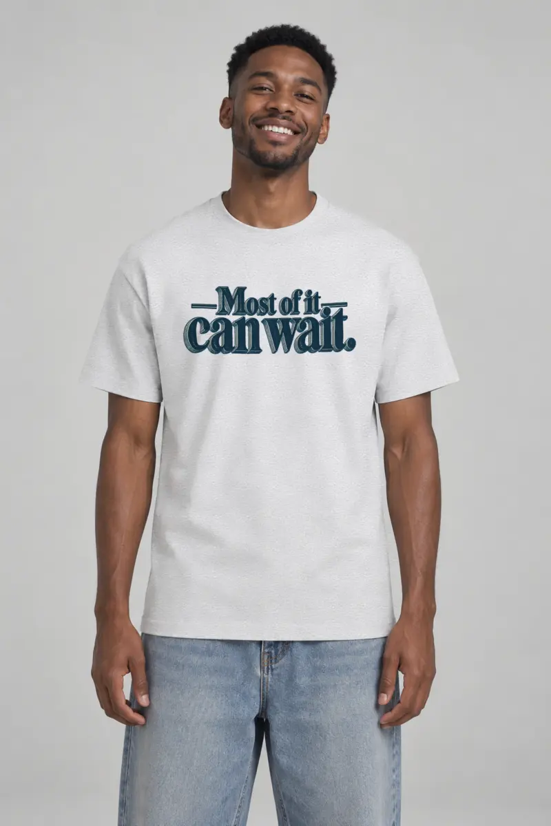 "Most of It Can Wait" Heavyweight Unisex Crewneck T-shirt